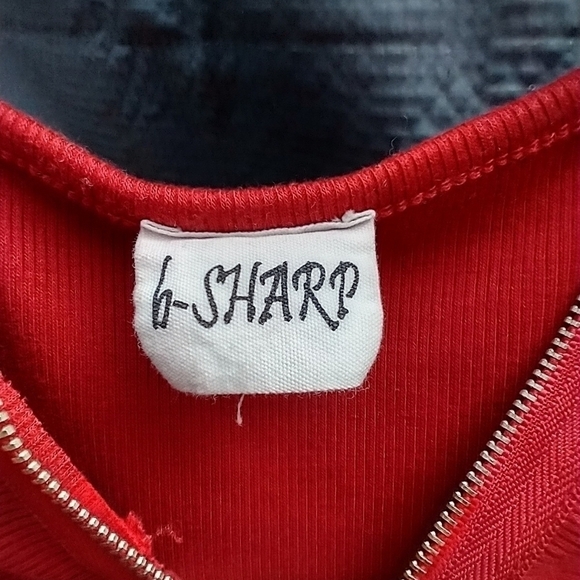 Women's b-sharp red zip stretch dress. Size M. - Picture 3 of 4